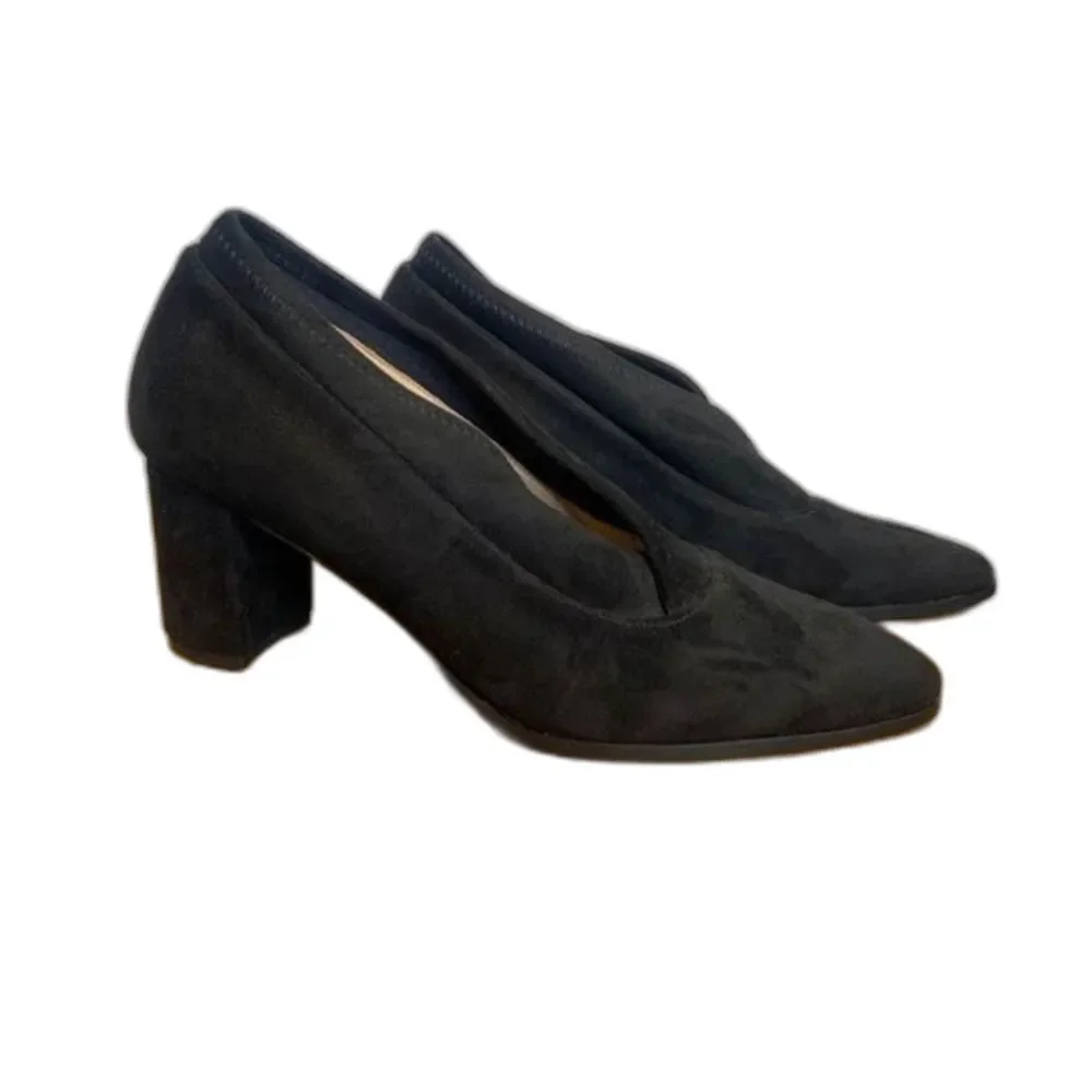 Jon Josef Black Velvet & Suede Heel
